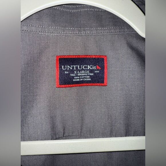 UNTUCKit Men's Gray Casual Button Down Shirt - Picture 2 of 5